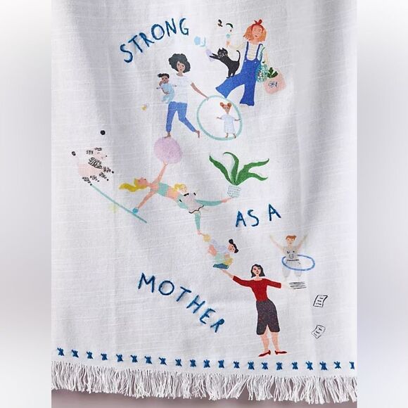 Anthropologie Strong as a Mother Graphic DishTowel New With Tag - Picture 2 of 5